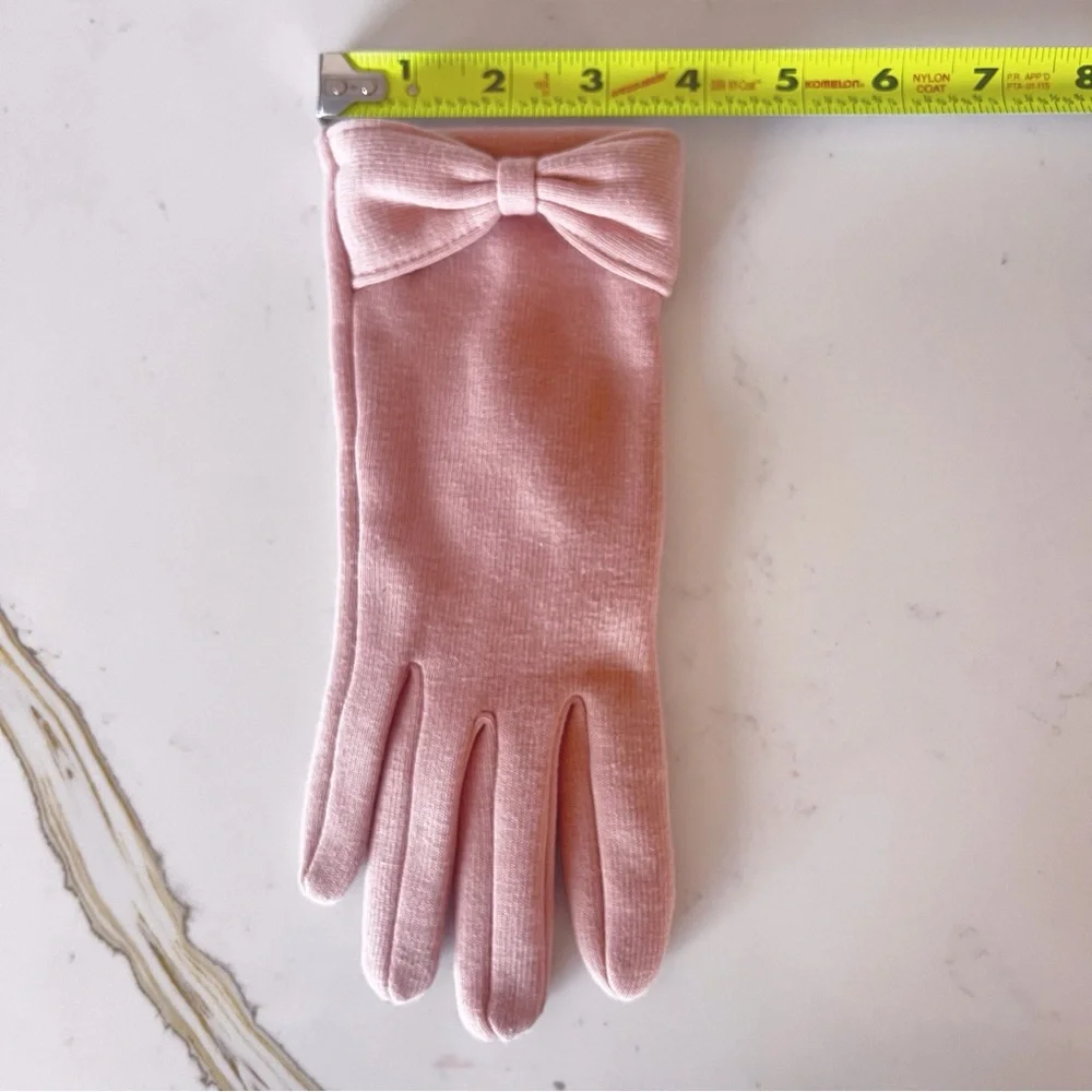 Pink Blush Pink Bow Gloves